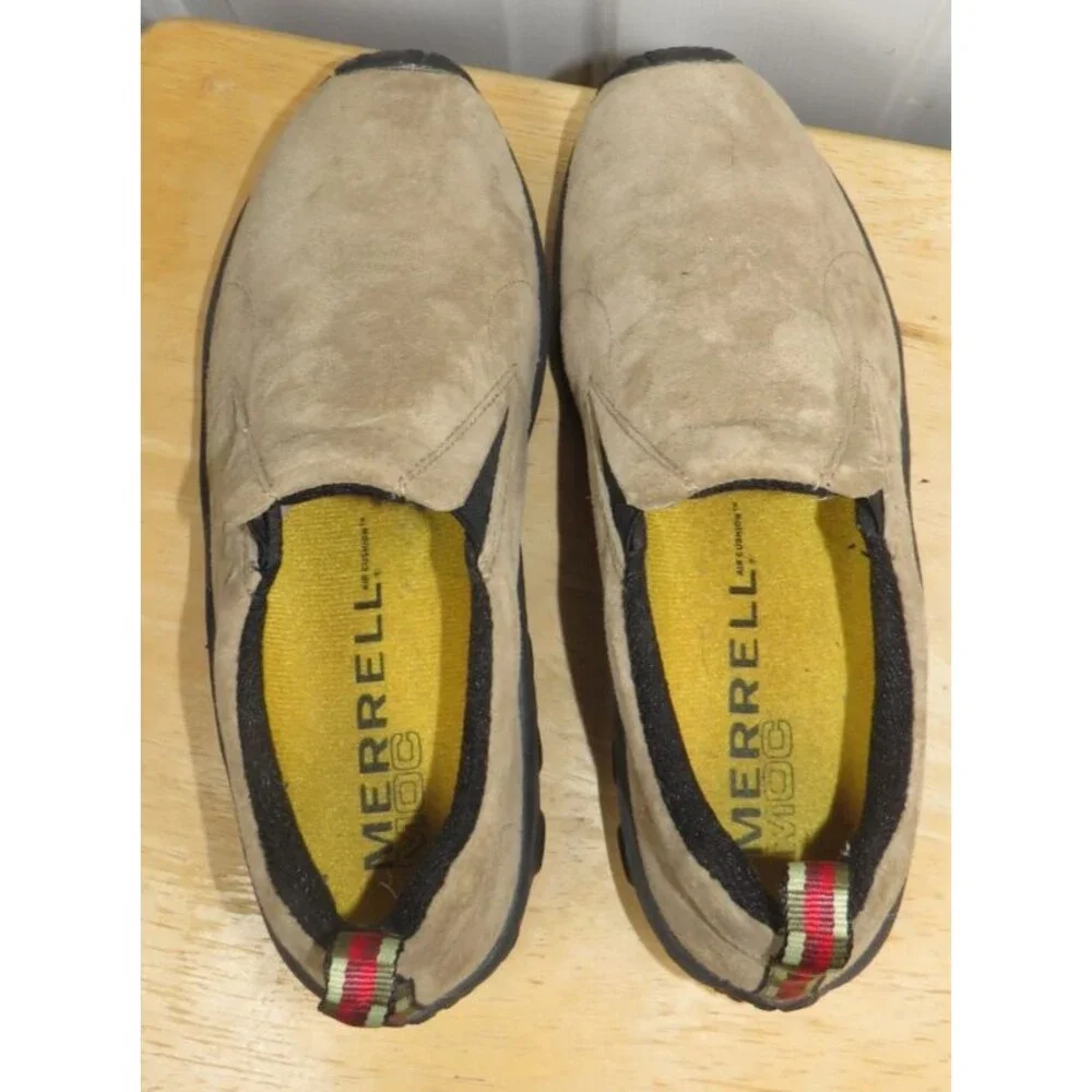MERRELL Jungle Moc Classic Taupe Suede Leather Slip On Casual Shoes Women Sz 9